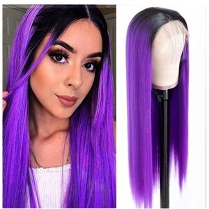 Purple 22” Ombre Lace Front Wig